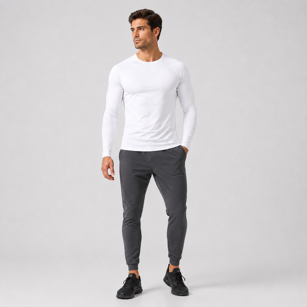 Men's compression long sleeve top with joggers