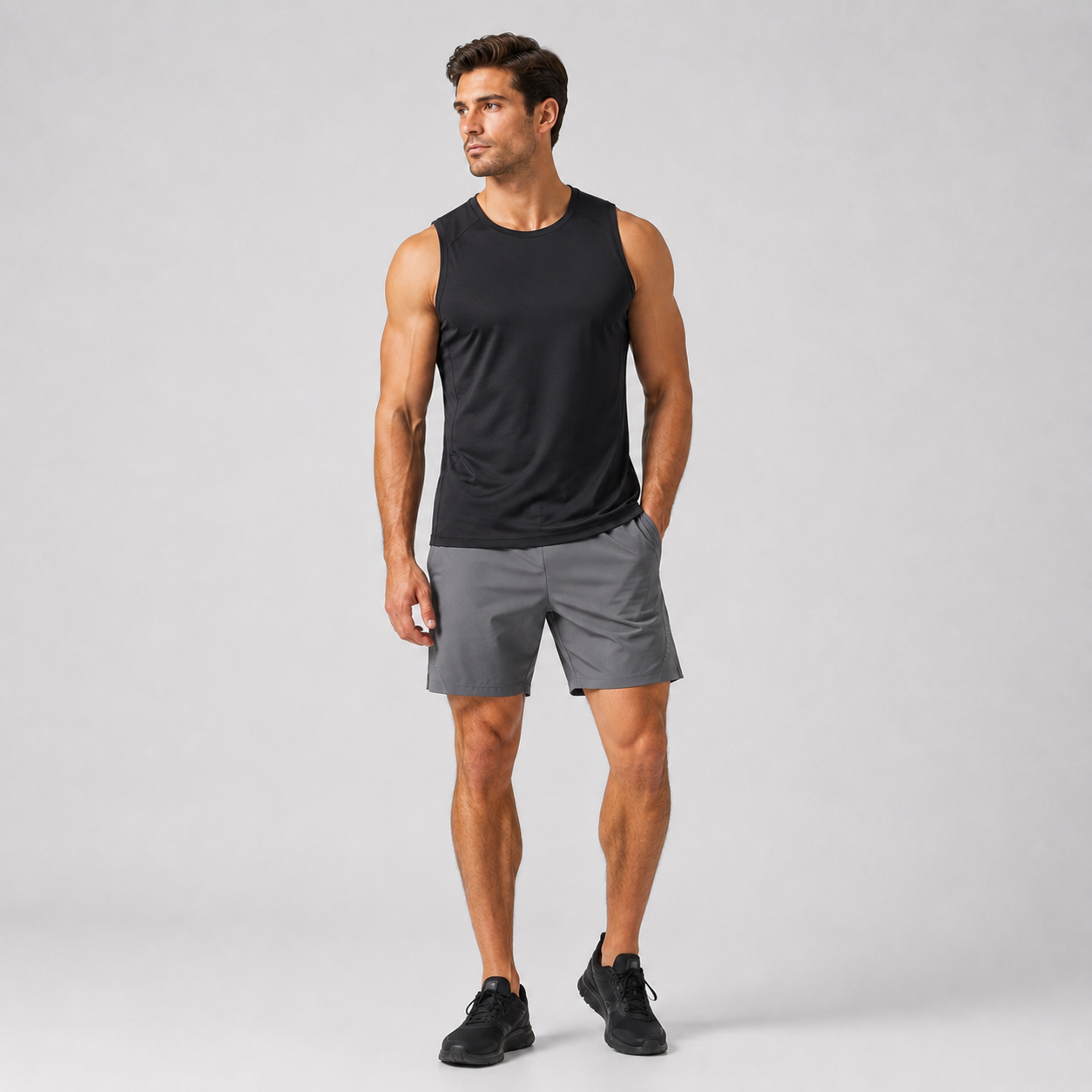 Men's sleeveless training tank and shorts