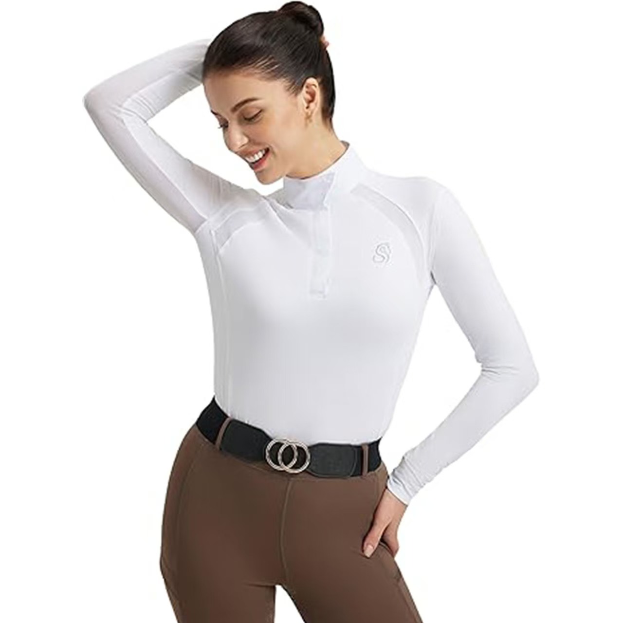 Lightweight long sleeve equestrian base layer top