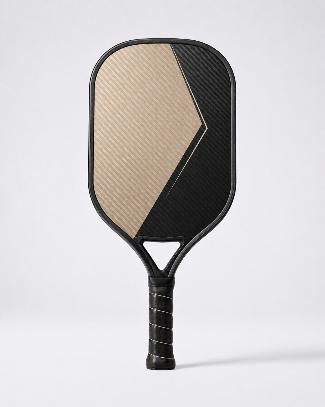 White and navy carbon fiber pickleball paddle graphic design